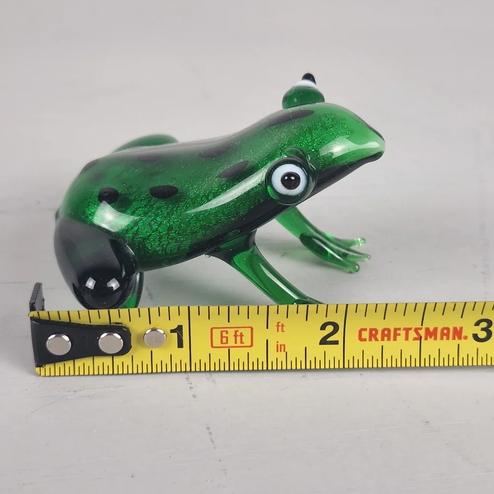 Lampwork Handblown Art Glass Frog Amphibian Figurine Pier One Multi Color Frog